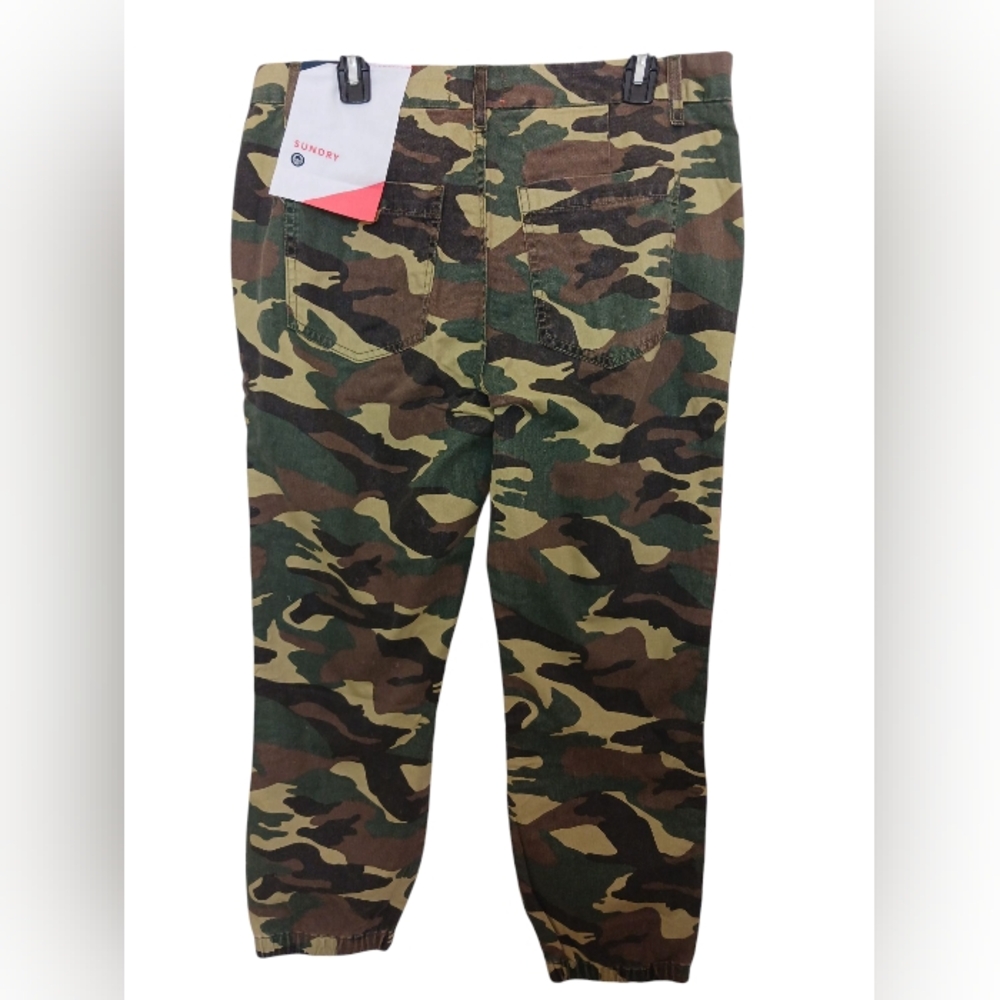 Sundry camouflage rainbow detail jogger jeans w zipper ankle size 30 NWT - Picture 2 of 14